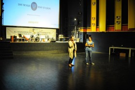 The Blue Heart film has travelled to Macedonia! It was screened in Skopje on May 5. The screening was organised by our local campaign partners Front 21/42 and Ecosvest. To the left Ana Colovic Lesoska from Ecosvest opening the event. To the right Theresa Schiller from EuroNatur, ‘Save the Blue Heart of Europe’ campaign coordinator.